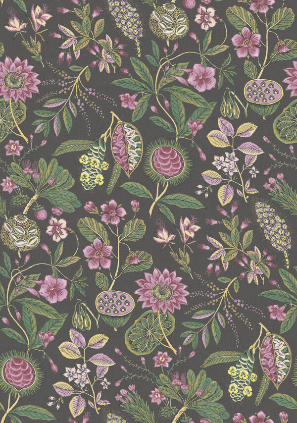 Exotic Fruit wallpaper in Fig. From the Birchgrove Collection by the Design Archives.