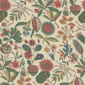 Exotic Fruit wallpaper in Pomegranate. From the Birchgrove Collection by the Design Archives.