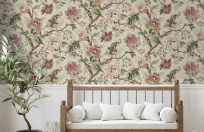 The Design Archives, the Birchwood Collection, Tree of Life in Antique Rose.